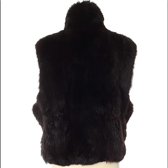 Marc by Andrew Marc Fur Leather Bomber Vest Size Medium - Picture 2 of 5